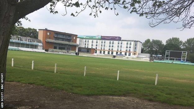 The water had left the outfield by Monday, but it generally takes three weeks to clean up and depollute after any flood at New Road