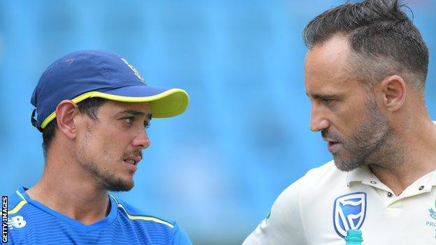 Quinton de Kock in conversation with Faf du Plessis