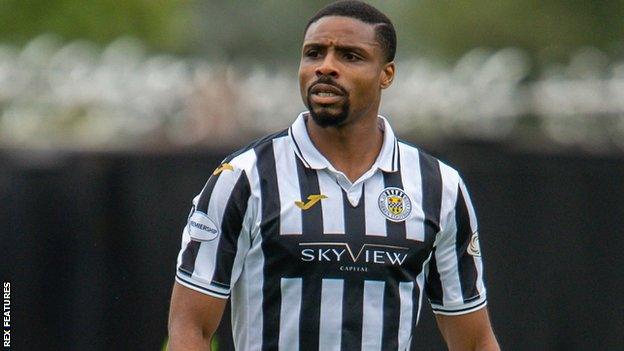 Jonathan Obika playing for St Mirren