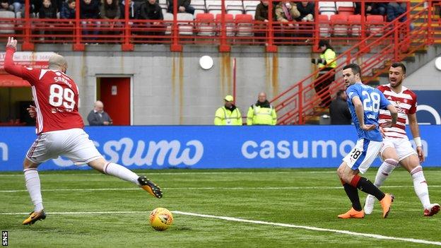 Rangers winger Jamie Murphy scores against Hamilton