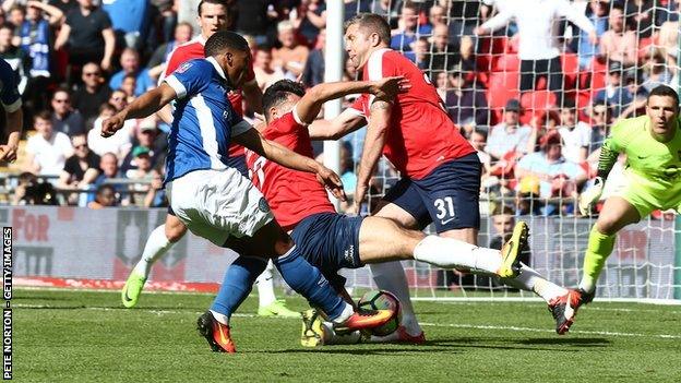 On-loan Rhys Browne scored Macclesfield's opening goal in their 3-2 FA Trophy final defeat by York City at Wembley in May