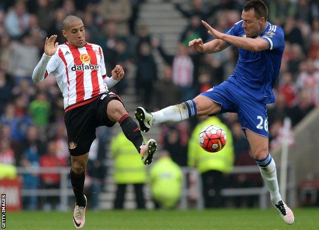 John Terry's challenge on Wahbi Khazri that saw him shown his second yellow card