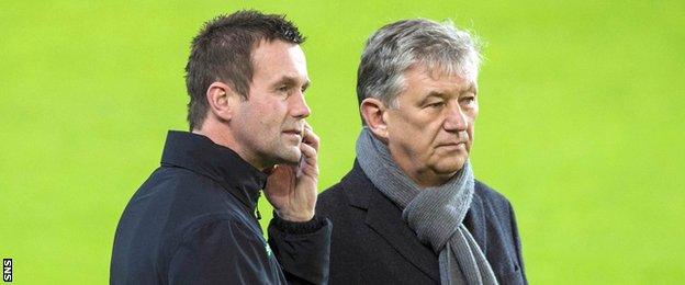 Celtic manager Ronny Deila and chief executive Peter Lawwell