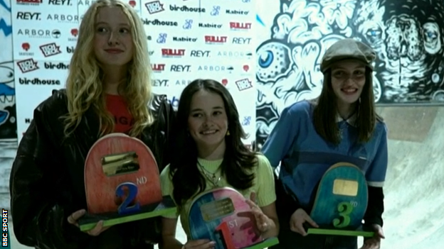 Bombette Martin, Lola Tambling and Lilly Strachan on the podium