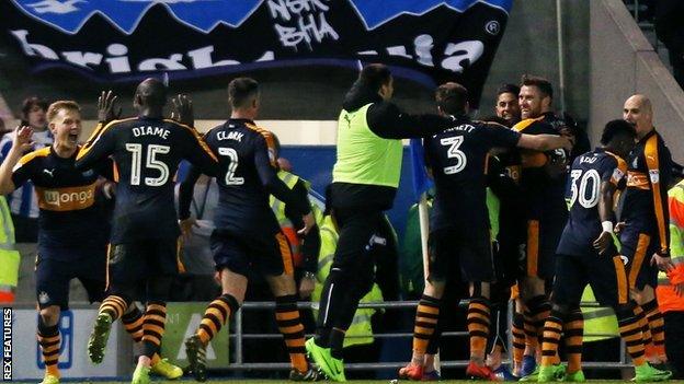 Newcastle players celebrate