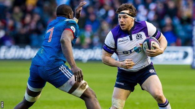 Scotland flanker Hamish Watson against France