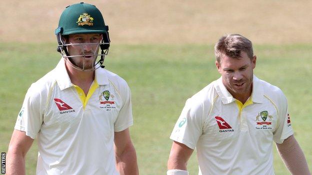 Cameron Bancroft and David Warner