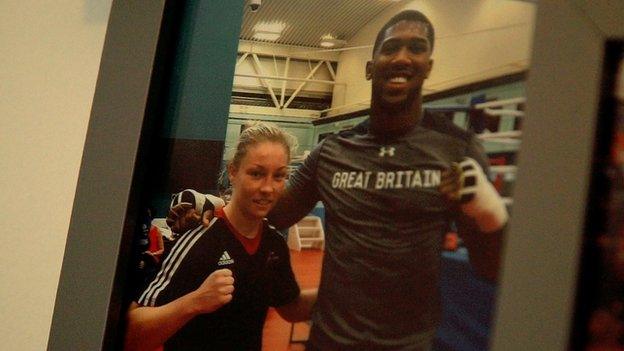 Lauren Price with Anthony Joshua photo