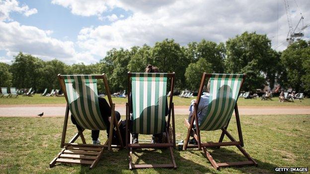 Deck chairs in Green Park