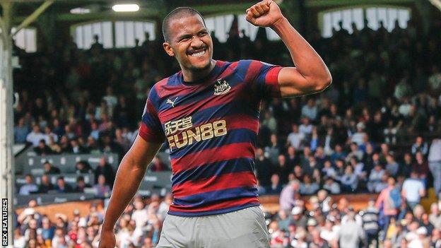 Salomon Rondon celebrates scoring for Newcastle