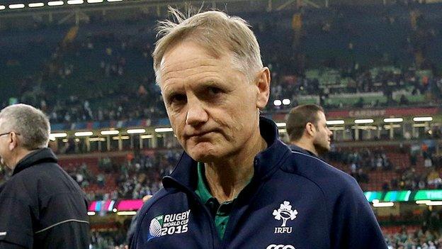 Joe Schmidt shows his disappointment after Ireland's World Cup quarter-final defeat by Argentina