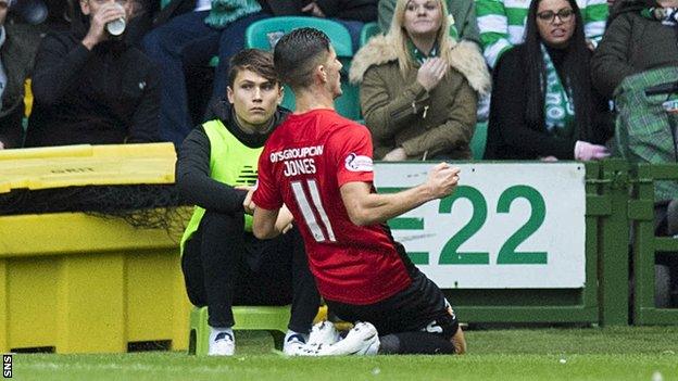 Kilmarnock's Jordan Jones celebrates