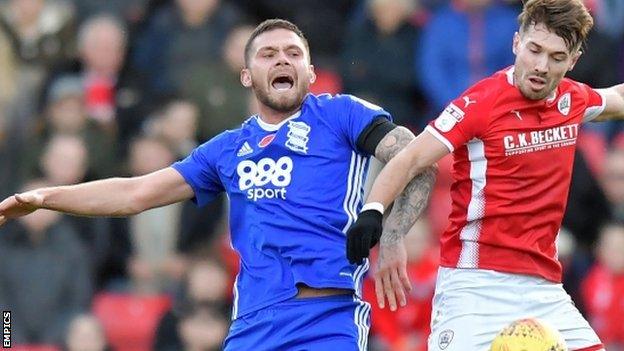 Barnsley were ahead inside two minutes through Tom Bradshaw (right) on Harlee Dean's recall at Oakwell on Saturday