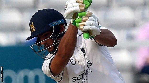 Andy Umeed surpassed his maiden first-class century, 101 against Durham last summer, also at Edgbaston