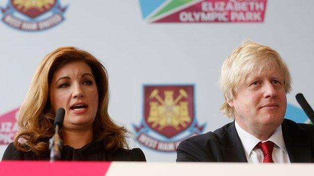 Karen Brady and former Mayor of London Boris Johnson