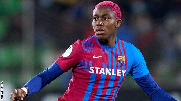 Asisat Oshoala in action for Barcelona