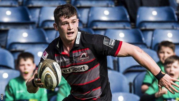 Magnus Bradbury carries the ball for Edinburgh