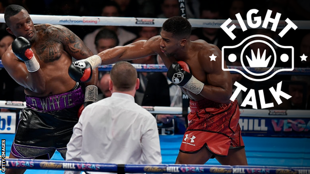 British heavyweight boxers Dillian Whyte and Anthony Joshua