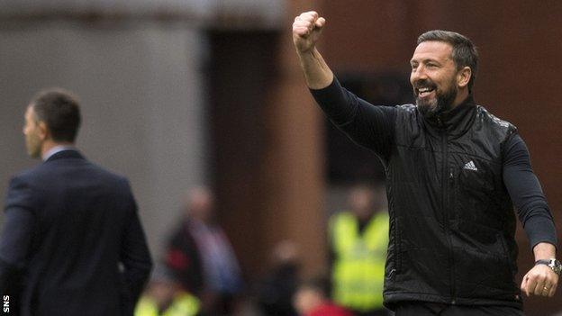 Rangers manager Pedro Caixinha and Aberdeen's Derek McInnes