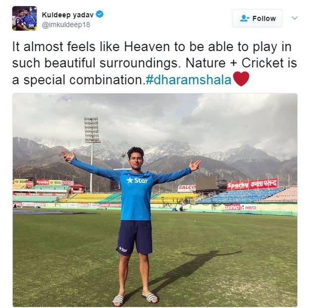 India spinner Kuldeep Yadav on twitter