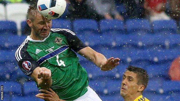 Gareth McAuley scored in Northern Ireland's 2-0 win over Ukraine in Lyon at Euro 2016