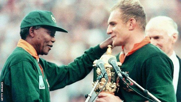 Nelson Mandela and Francois Pienaar