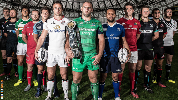 Pro12 players at the 2016-17 season launch in Dublin