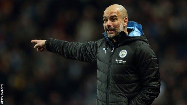 Pep Guardiola on the touchline