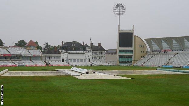 Rain persisted throughout day two at Trent Bridge