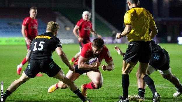 Stuart McCloskey scored the first of Ulster's eight tries at The Stoop