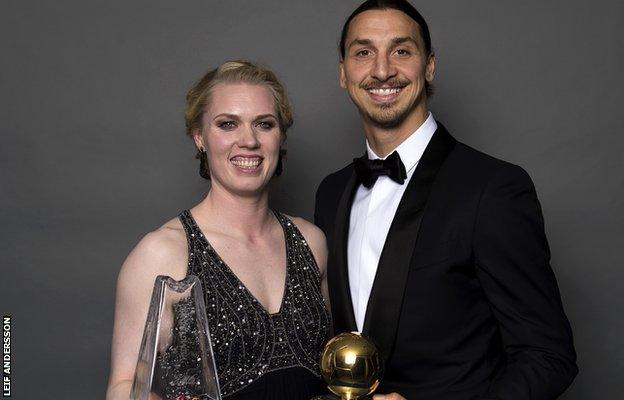 Hedvig Lindahl and Zlatan Ibrahimovic