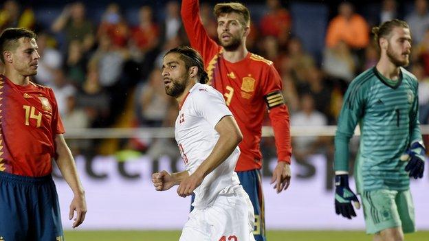 Ricardo Rodriguez equalises for Switzerland