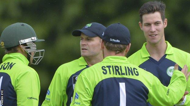 Ireland spinner George Dockrell took three Oman wickets