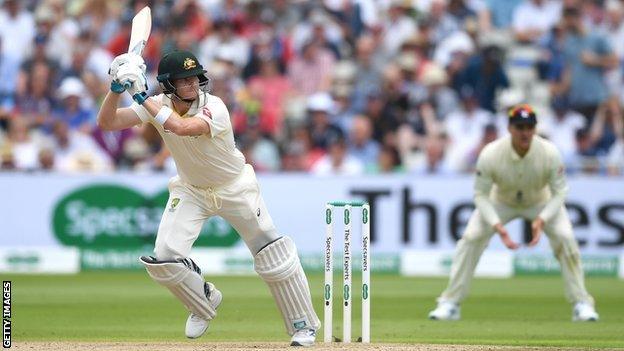 Steve Smith batting for Asutralia at Edgbaston