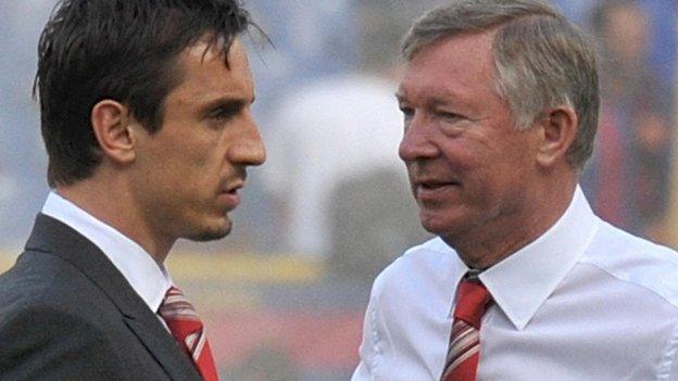 Gary Neville and Sir Alex Ferguson