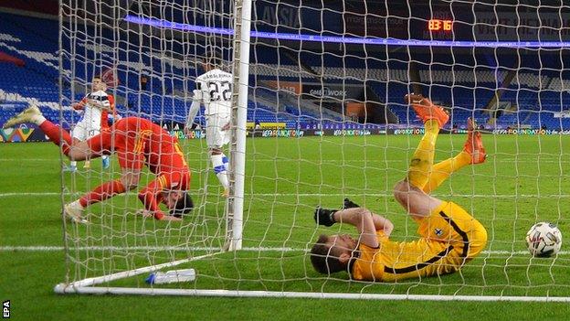 Kieffer Moore's powerful header clinched Wales' 3-1 win over Finland