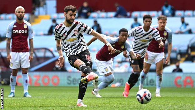 Bruno Fernades equalised for Manchester United from the penalty spot.