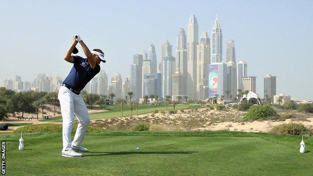 Ian Poulter at the Dubai Desert Classic