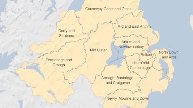 Northern Ireland’s council boundaries map