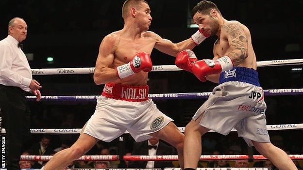 Liam Walsh beating Troy James for the British and Commonwealth super-featherweight titles in April 2016