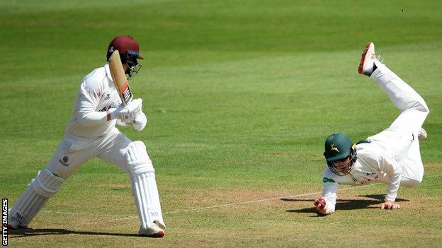 Ben Slater catches Tom Abell