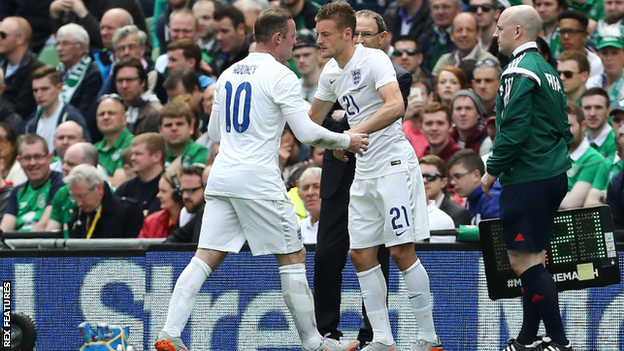 Wayne Rooney (left) and Jamie Vardy