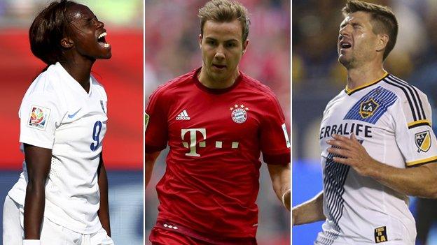 Eniola Aluko, Mario Gotze and Steven Gerrard