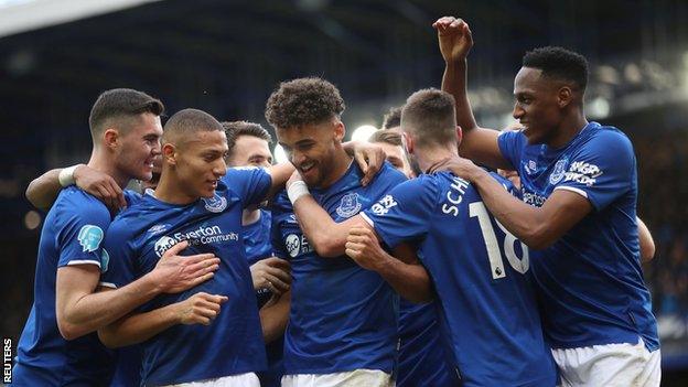 Dominic Calvert-Lewin celebrates scoring