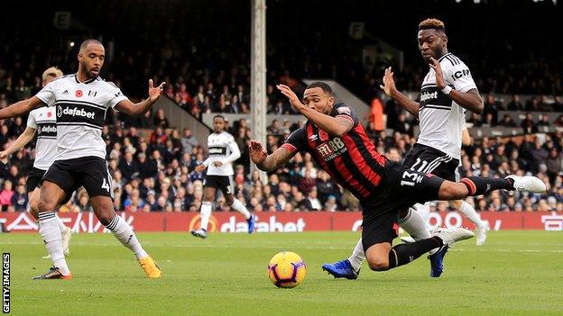 Callum Wilson of Bournemouth wins a penalty