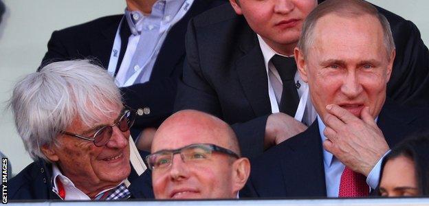 Bernie Ecclestone and Russian president Vladimir Putin