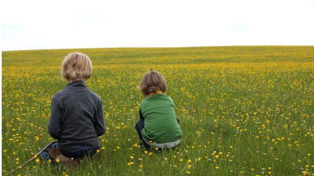 Children in a field