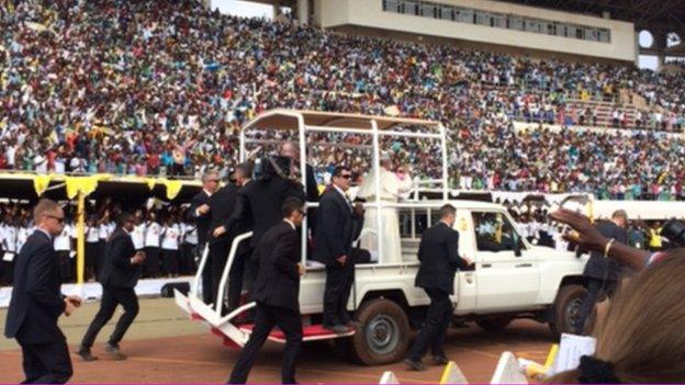 Security at Bangui Papal mass