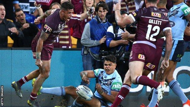 Dane Gagai celebrates