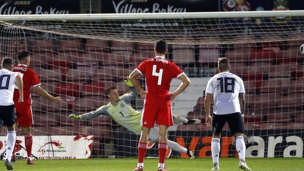 Mark Harris' penalty was Wales U21s' high point on a difficult night